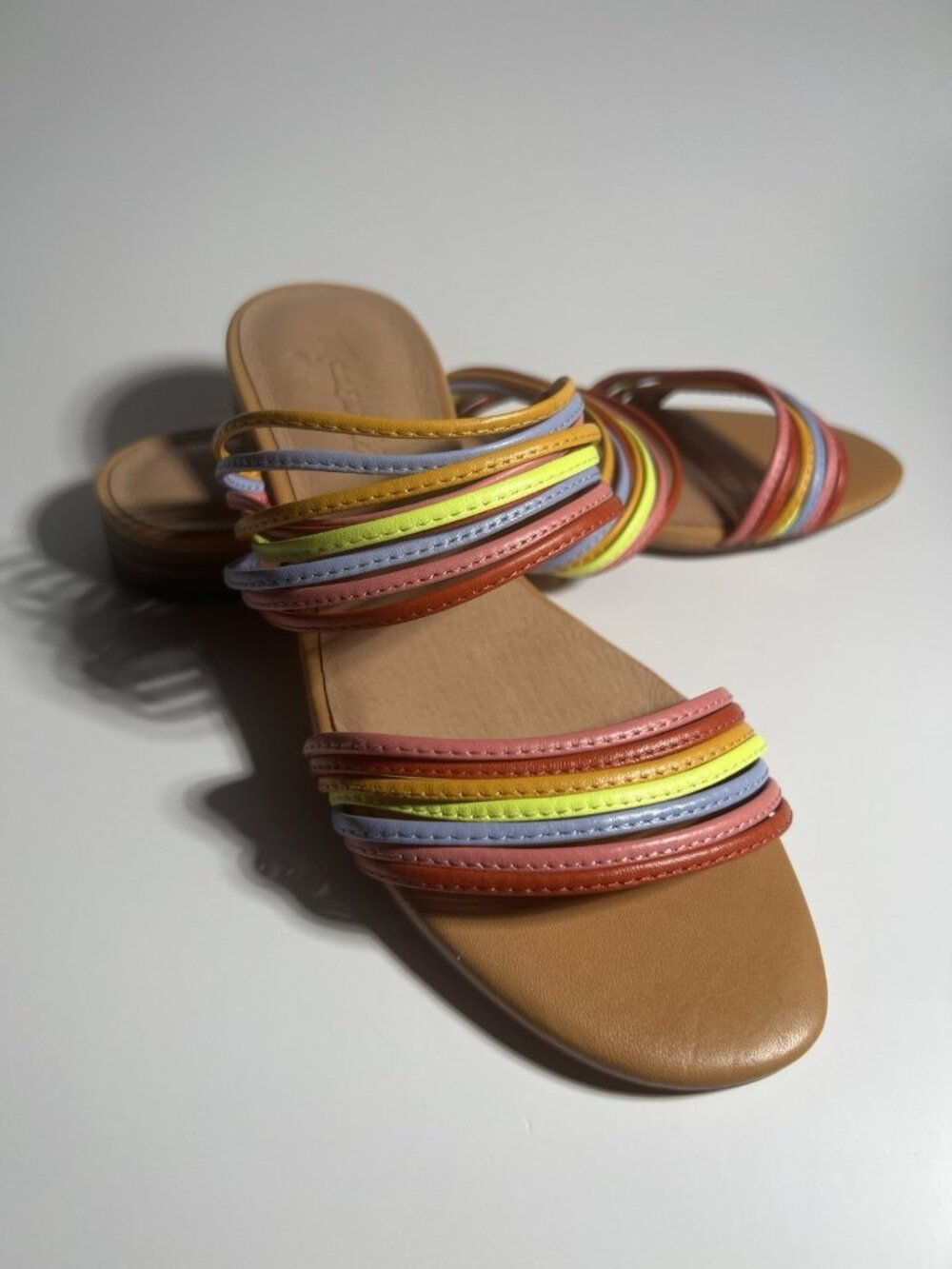 Madewell Meg Slide Micro Strap Leather Sandals Rainbow Women’s Size 6.5 - Picture 8 of 14